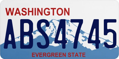 WA license plate ABS4745
