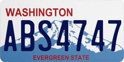 WA license plate ABS4747