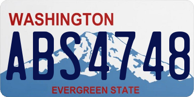 WA license plate ABS4748