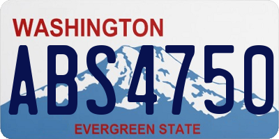 WA license plate ABS4750