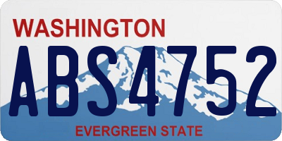 WA license plate ABS4752