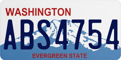 WA license plate ABS4754