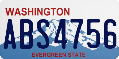 WA license plate ABS4756