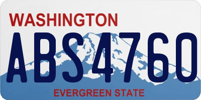 WA license plate ABS4760