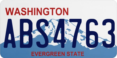 WA license plate ABS4763