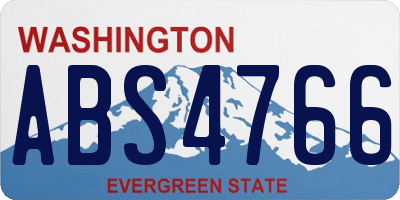 WA license plate ABS4766