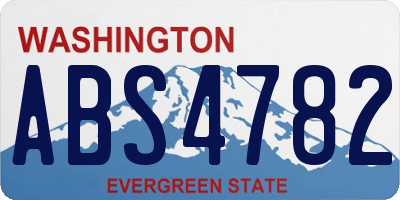 WA license plate ABS4782
