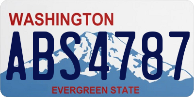 WA license plate ABS4787