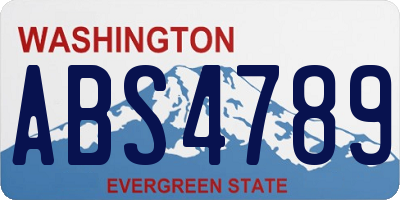 WA license plate ABS4789