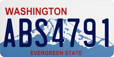 WA license plate ABS4791