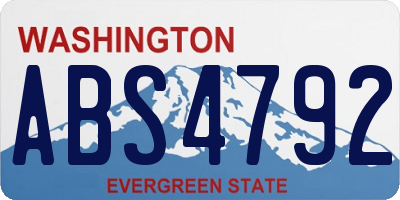 WA license plate ABS4792