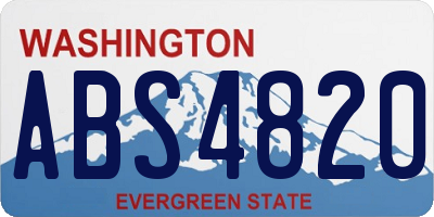 WA license plate ABS4820
