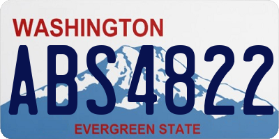 WA license plate ABS4822