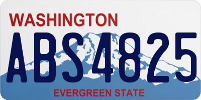 WA license plate ABS4825
