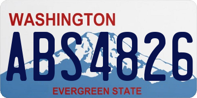 WA license plate ABS4826
