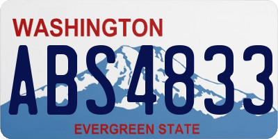WA license plate ABS4833