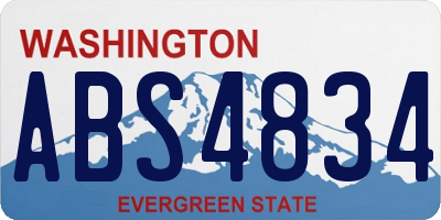 WA license plate ABS4834