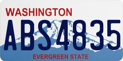 WA license plate ABS4835
