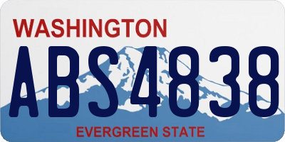 WA license plate ABS4838
