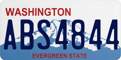 WA license plate ABS4844