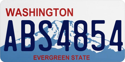 WA license plate ABS4854
