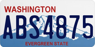 WA license plate ABS4875
