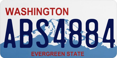 WA license plate ABS4884