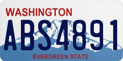 WA license plate ABS4891