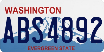 WA license plate ABS4892