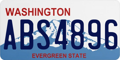 WA license plate ABS4896