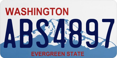 WA license plate ABS4897