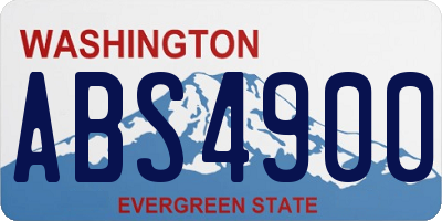 WA license plate ABS4900