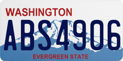 WA license plate ABS4906