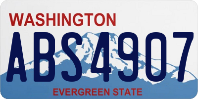 WA license plate ABS4907