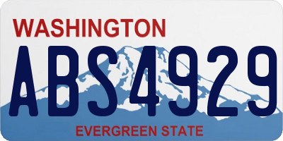 WA license plate ABS4929