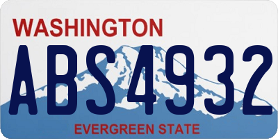 WA license plate ABS4932
