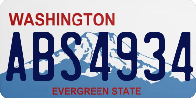 WA license plate ABS4934