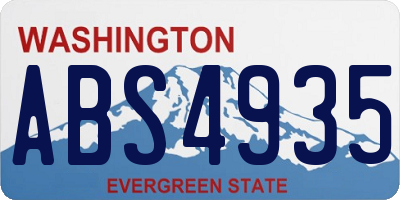 WA license plate ABS4935