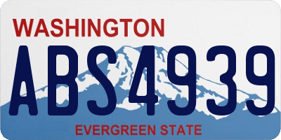 WA license plate ABS4939