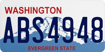 WA license plate ABS4948