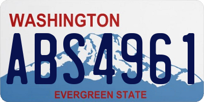 WA license plate ABS4961