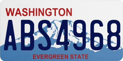 WA license plate ABS4968
