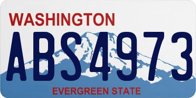 WA license plate ABS4973