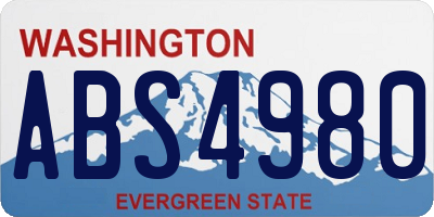 WA license plate ABS4980