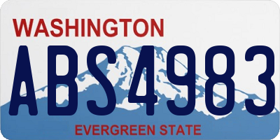 WA license plate ABS4983