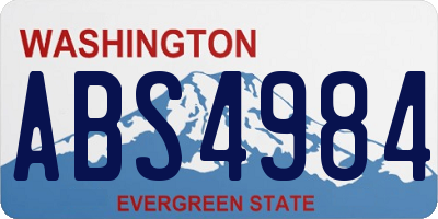 WA license plate ABS4984