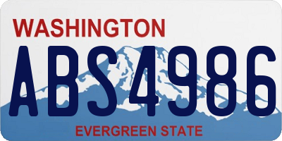 WA license plate ABS4986