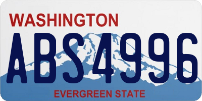 WA license plate ABS4996
