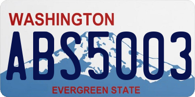 WA license plate ABS5003