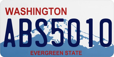 WA license plate ABS5010